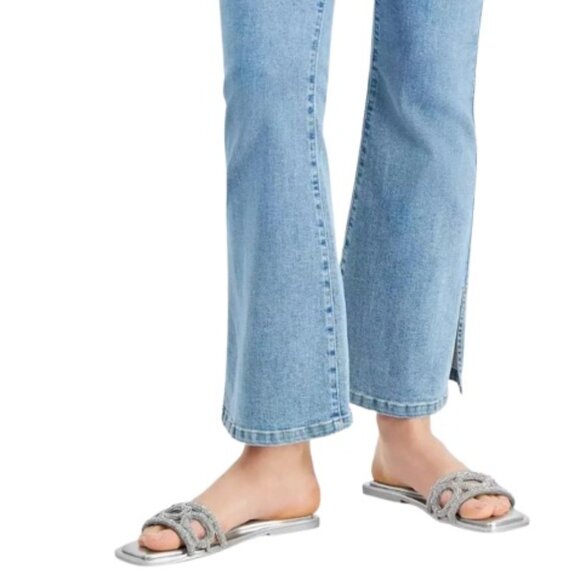 INC International Concepts Womens Hannah Slide Sandals in Silver Crystal 8 - Picture 2 of 8